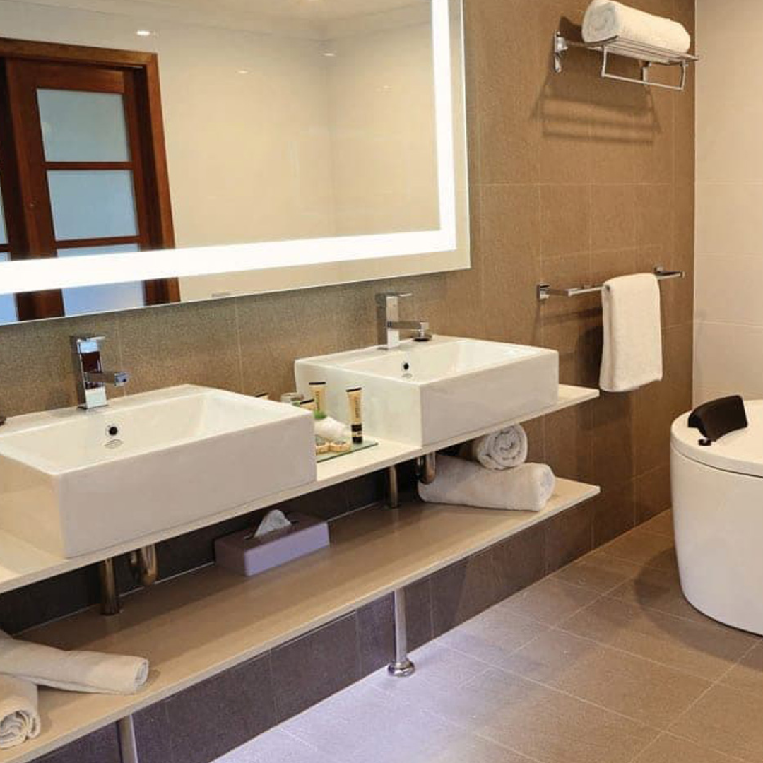 Thermogroup Backlit Rectangular Mirror with Border Cool 750x900x45mm 62Watts - Includes Mirror Demister - SR759C