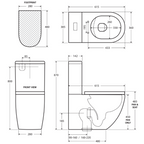 Fienza Alix BTW Toilet Suite R&T Cistern S-Trap - Back Inlet - K011A
