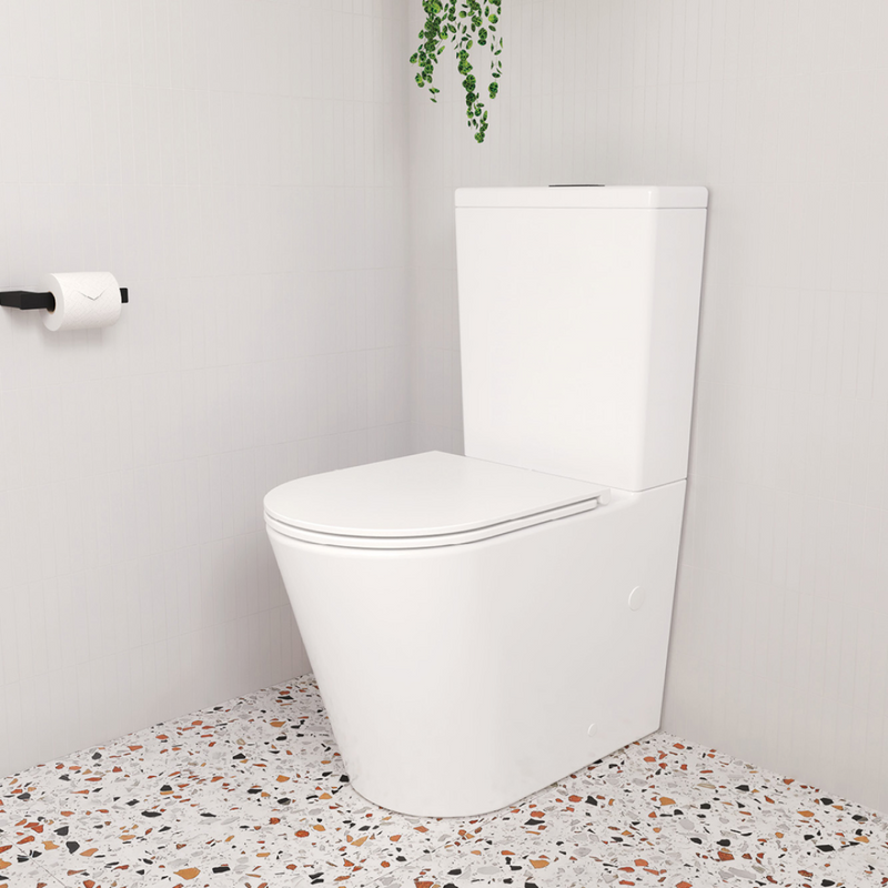 Fienza Aluca BTW Toilet Suite Slim Seat Bottom Inlet S-Trap Geberit Cistern - K314GEA-2