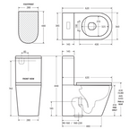Fienza Aluca BTW Toilet Suite Bottom Inlet S-Trap R&T Cistern - K314A