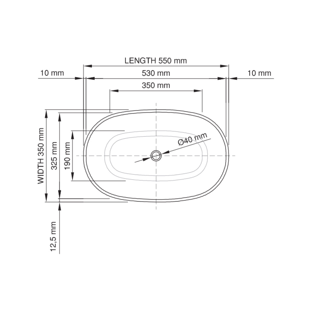 Dadoquartz Amsterdam Above Counter Basin - Matte White - SWMBAS62-M