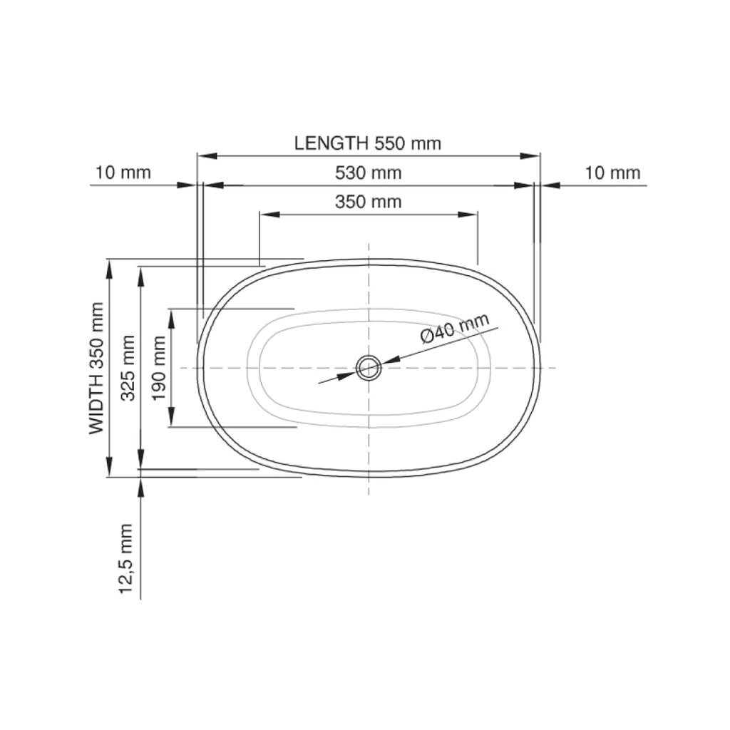 Dadoquartz Amsterdam Above Counter Basin - Satin White - SWMBAS62-S