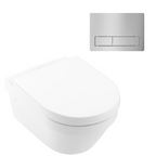 Villeroy & Boch Architectura 3.0 Wall Hung Toilet incl/Villeroy & Boch Cistern Package - 150S Chrome Button - 4694HR01S4B + 92233500 + 92241561