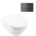 Villeroy & Boch Architectura 3.0 Wall Hung Toilet incl/Villeroy & Boch Cistern Package - 150S Gun Metal Button - 4694HR01S4B + 92233500 + 92241590