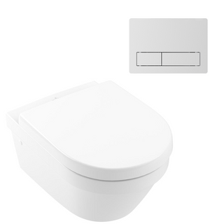 Villeroy & Boch Architectura 3.0 Wall Hung Toilet incl/Villeroy & Boch Cistern Package - 150S White Button - 4694HR01S4B + 92233500 + 92241568