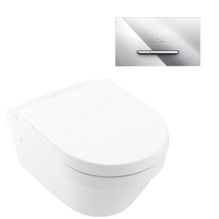 Villeroy & Boch Architectura 3.0 Wall Hung Toilet incl/Villeroy & Boch Cistern Package - E300 Chrome Button - 4694HR01S4B + 92233500 + 92218061