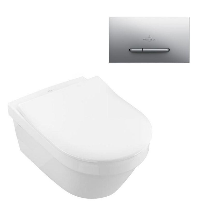 Villeroy & Boch Architectura 3.0 Wall Hung Toilet incl/Slim Seat & VB Cistern Package