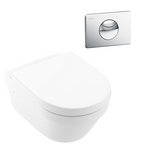Villeroy & Boch Architectura 3.0 Wall Hung Toilet incl/Villeroy & Boch Cistern Package - E100 Chrome Button - 4694HR01S4B + 92233500 + 92248561