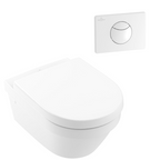 Villeroy & Boch Architectura 3.0 Wall Hung Toilet incl/Villeroy & Boch Cistern Package - E100 White Button - 4694HR01S4B + 92233500 + 92248568