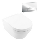 Villeroy & Boch Architectura 3.0 Wall Hung Toilet incl/Villeroy & Boch Cistern Package - E200 Chrome Button - 4694HR01S4B + 92233500 + 92249061