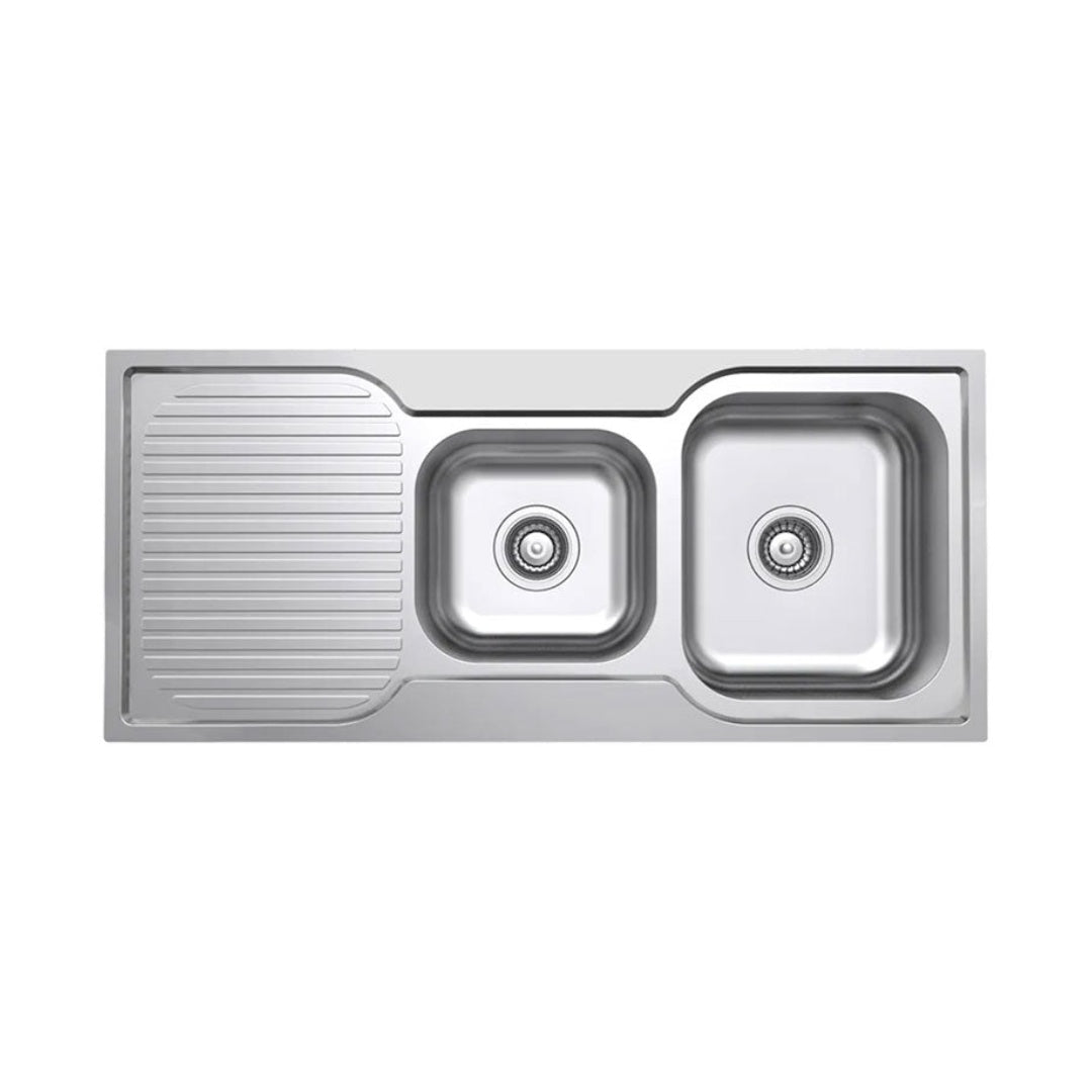 Argent Format 1080 1 & 3-4 Sink LH Drainer - 1 Tap Hole - KS410824L