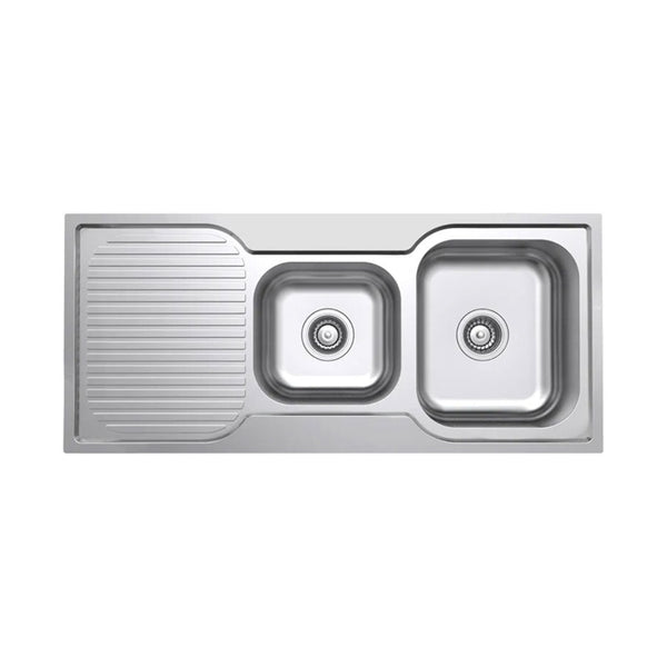 Argent Format 1080 1 & 3-4 Sink LH Drainer - 1 Tap Hole