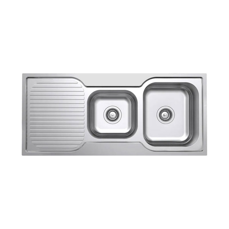 Argent Format 1080 1 & 3-4 Sink LH Drainer - 1 Tap Hole