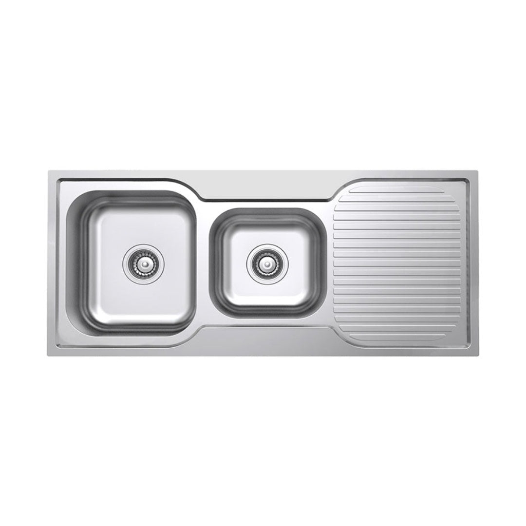 Argent Format 1080 1 & 3-4 Sink RH Drainer - 1 Tap Hole - KS410822R