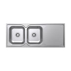 Argent Format 1180 Double Sink Drainer - No Tap Hole - KS411820N