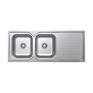 Argent Format 1180 Double Sink Drainer - No Tap Hole - KS411820N