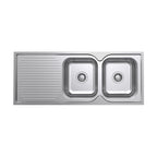 Argent Format 1180 Double Sink & Drainer - 1 Tap Hole - KS411824L