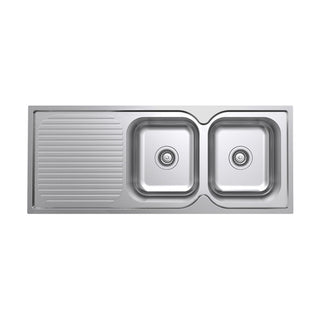 Argent Format 1180 Double Sink & Drainer - 1 Tap Hole - KS411824L