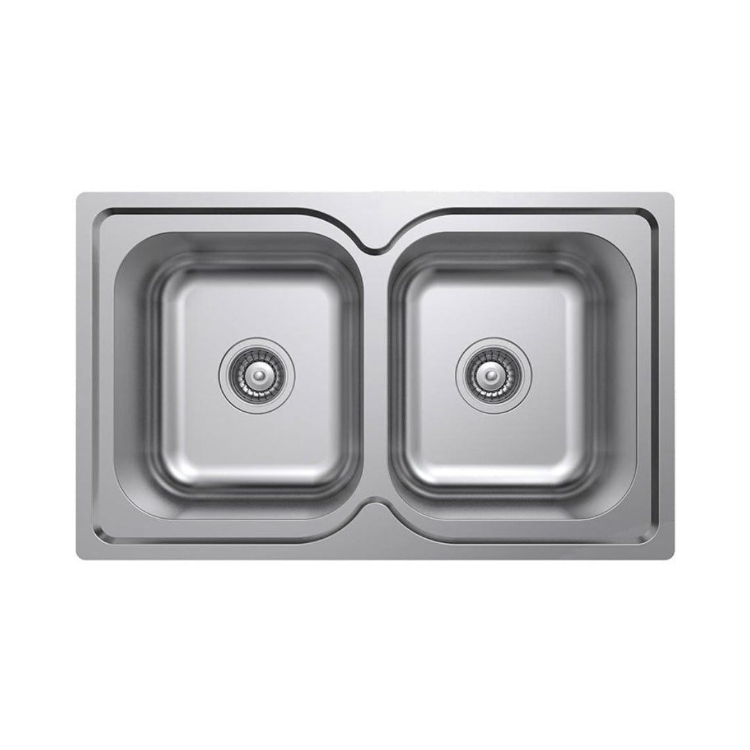 Argent Format 780 Double Sink - 1 Tap Hole - KS4082232