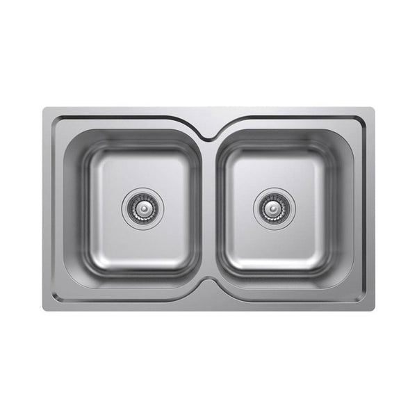 Argent Format 780 Double Sink - 1 Tap Hole