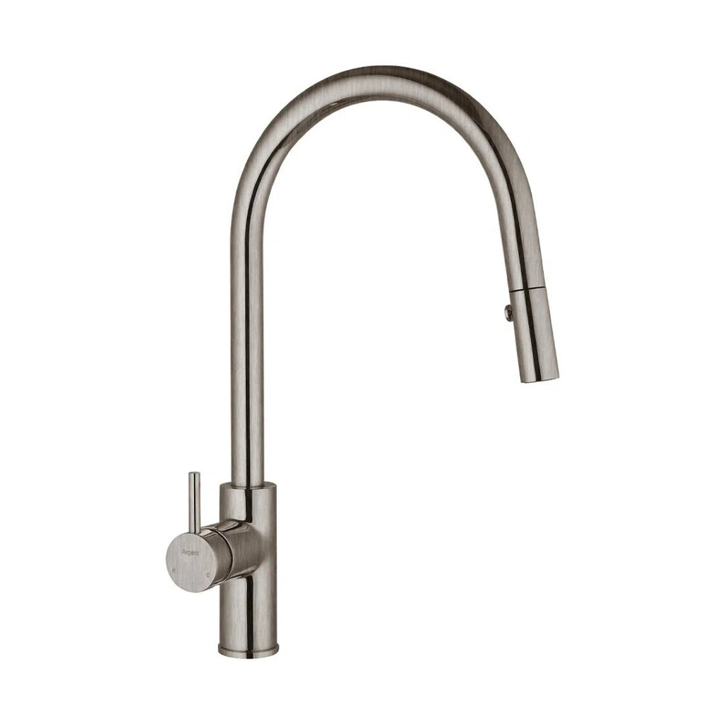 Argent Grace Gooseneck Kitchen Mixer with Pull-Out Spray - Brushed Nickel - KM422889BN