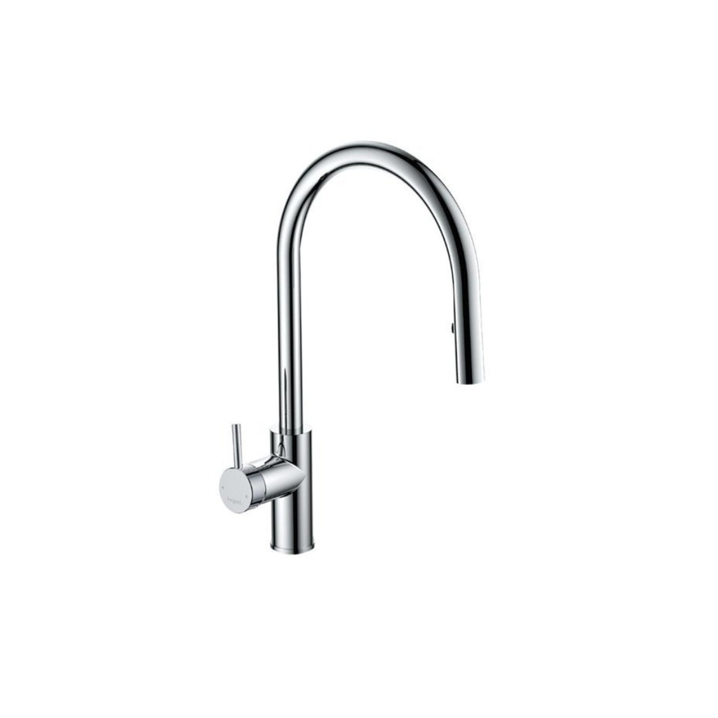 Argent Grace Gooseneck Kitchen Mixer with Pull-Out Spray - Chrome - KM422889