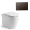 Argent Grace Hygienic Flush Wall Faced Package - Argent Cistern - Round Gun Metal Button - 8H16901S4B + IN38905 + F5020GM