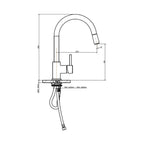 Armando Vicario Lucia Pull Out Mixer - Brushed Nickel - SK5-AV-BN