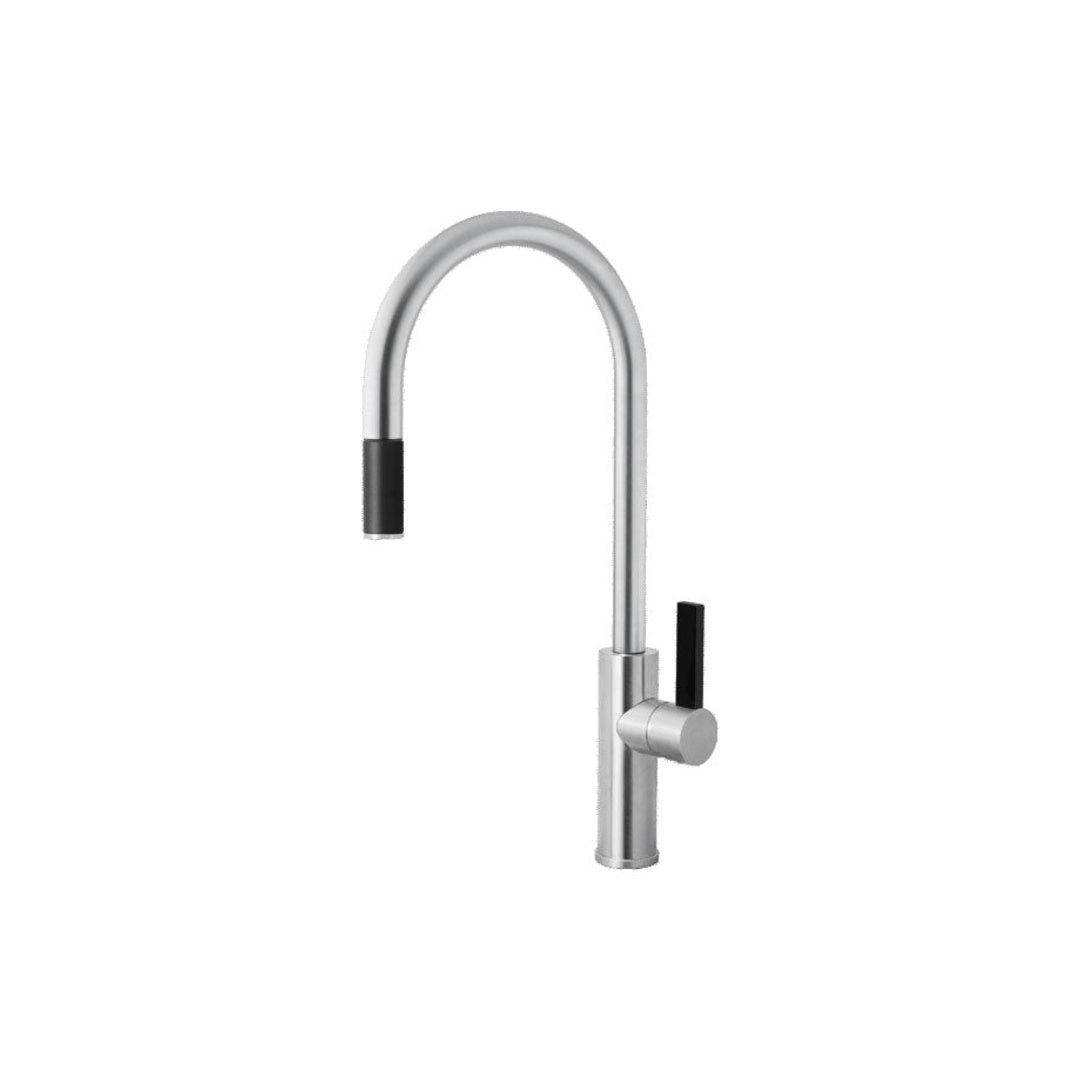 Armando Vicario Luz Gooseneck Pull-Out Mixer - Brushed Chrome - LUZ-1BC