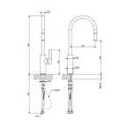 Armando Vicario Luz Gooseneck Pull-Out Mixer - Chrome - LUZ-1