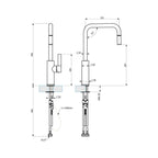 Armando Vicario Luz Sink Mixer with Pull-Out Spray - Brushed Chrome - LUZ-BC