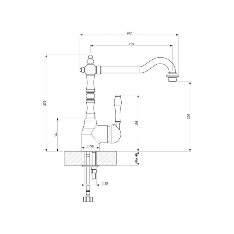 Armando Vicario Palais Kitchen Mixer - Brushed Nickel