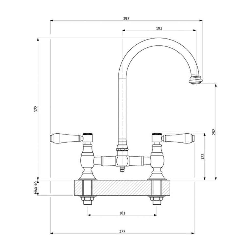 Armando Vicario Provincial Kitchen Tap - Brushed Nickel - 400160BN