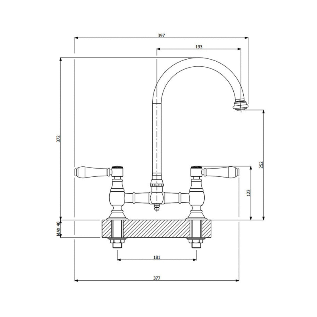 Armando Vicario Provincial Kitchen Tap - Chrome - 400160