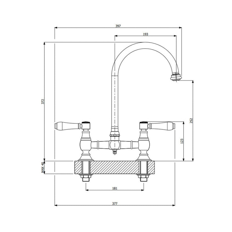 Armando Vicario Provincial Kitchen Tap - Chrome