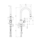 Armando Vicario Provincial Single Lever Kitchen Pull Out Mixer - Chrome - 400674