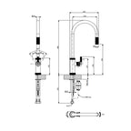 Armando Vicario Urban D Pull Out Kitchen Mixer - Chrome - 400728