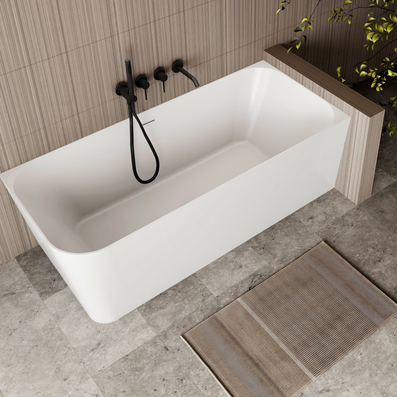Cassa Design Ashton 1500mm Right Hand Corner Back To Wall Bath Includes Overflow - Matte White