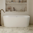 Cassa Design Auris 1400 Round Back to Wall Bath Includes Overflow- Matte White BT-AU1400M