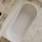 Cassa Design Auris 1500mm Round Back to Wall Bath Includes Overflow - Gloss White - BT-AU1500