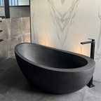 Pietra Bianca Autumn 1500mm Freestanding Bath - Black - PB4097-15-Black