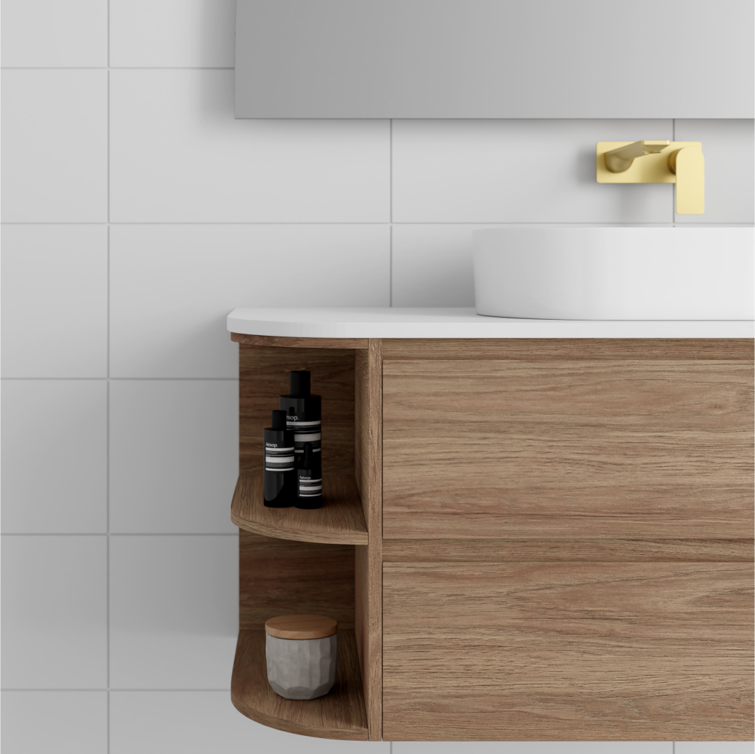 Marquis Avion 1200mm Wall Hung Vanity with Double Shelves - Avion 5 + Stadia Basin