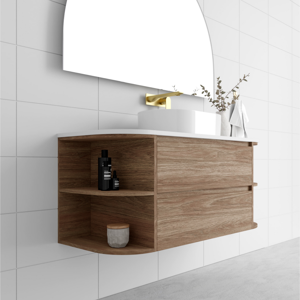 Marquis Avion 1200mm Wall Hung Vanity with Double Shelves - Avion 5 + Stadia Basin