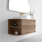 Marquis Avion 1200mm Wall Hung Vanity with Double Shelves - Avion 5 + Stadia Basin