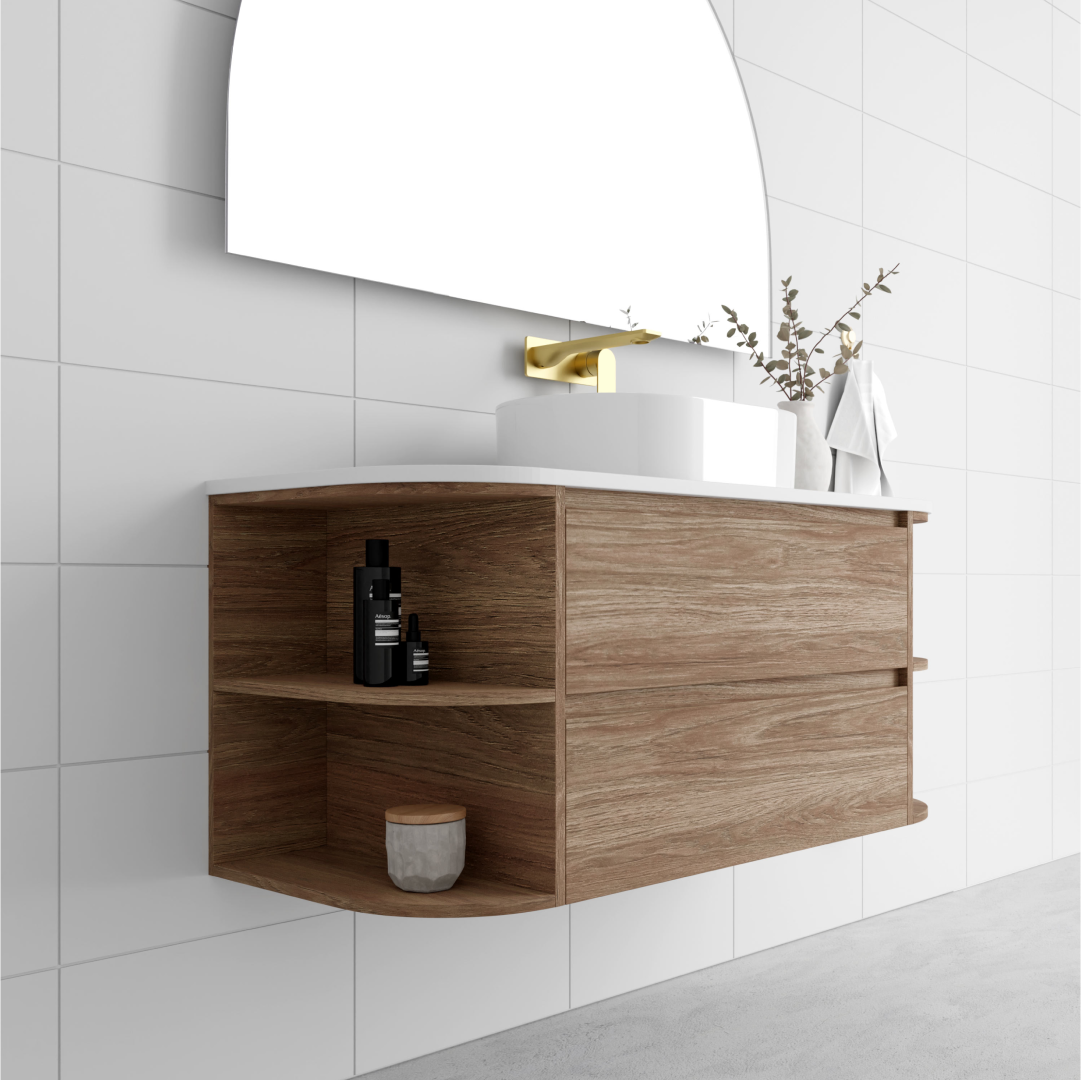 Marquis Avion 1200mm Wall Hung Vanity with Double Shelves - Avion 5 + Stadia Basin