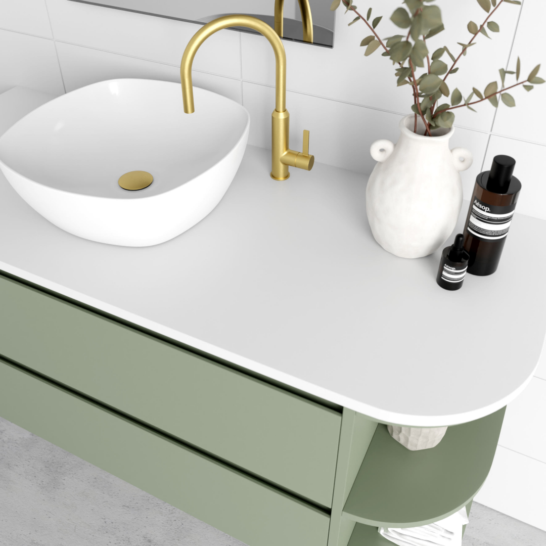 Marquis Avion 1200mm Wall Hung Vanity with Right Hand Shelf - Avion 4-RHD + Ottimo Basin