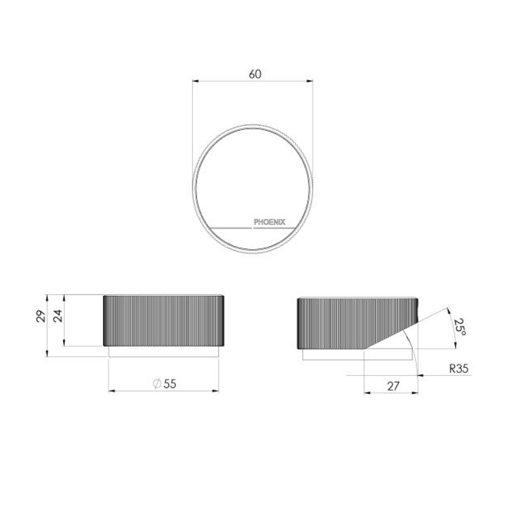 Phoenix Axia Hob Mixer - Matte Black - 117-7500-10