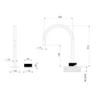Phoenix Axia 220mm Hob Gooseneck Sink Mixer Set - Matte Black - 117-7550-10