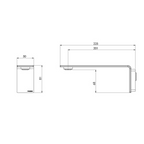 Phoenix Axia Wall Basin / Bath 200mm Outlet - Matte Black - 117-7610-10