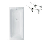 Bette Select Bath 1600mm With Overflow - Gloss White - No Bath Feet - B1303WOB